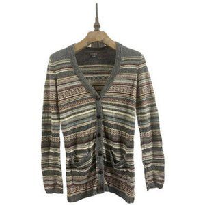 Eddie Bauer stripe cotton cardigan XS